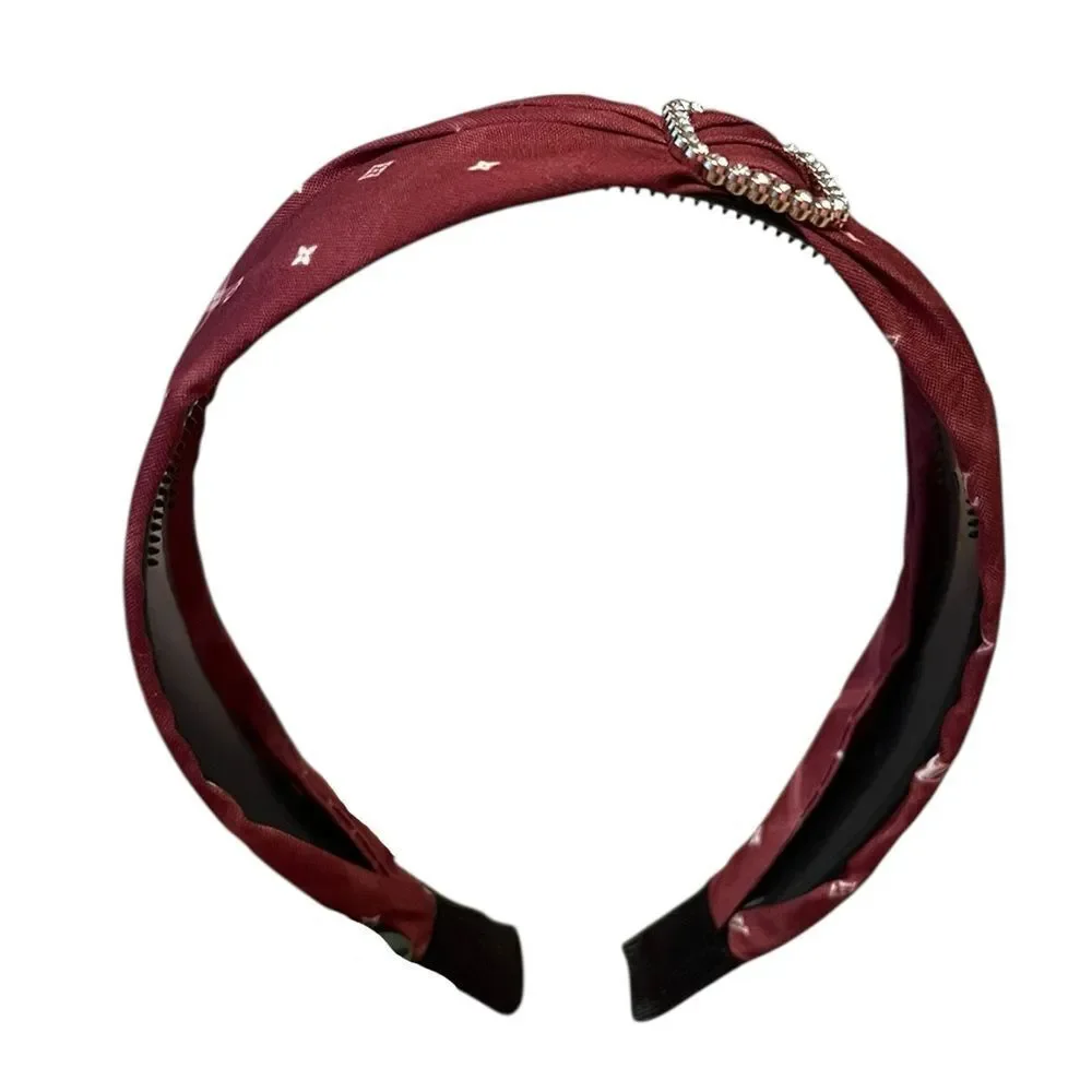 💎2/$30💎 Designer Inspired Upcycled Red Crystal Gold Buckle Headband